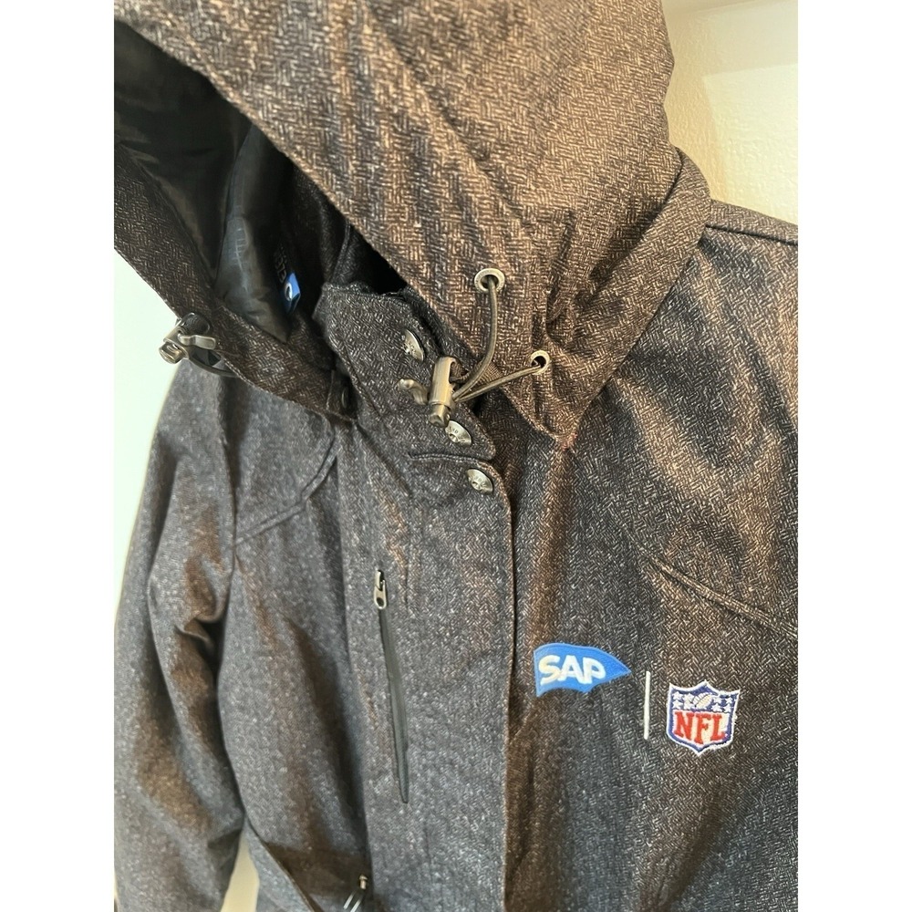 NFL Super Bowl The North Face Jacket Women Small Herringbone Belted Parka - Picture 5 of 16